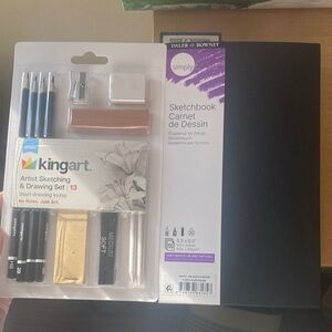 Artist Sketching & Drawing Set with Black Sketchbook